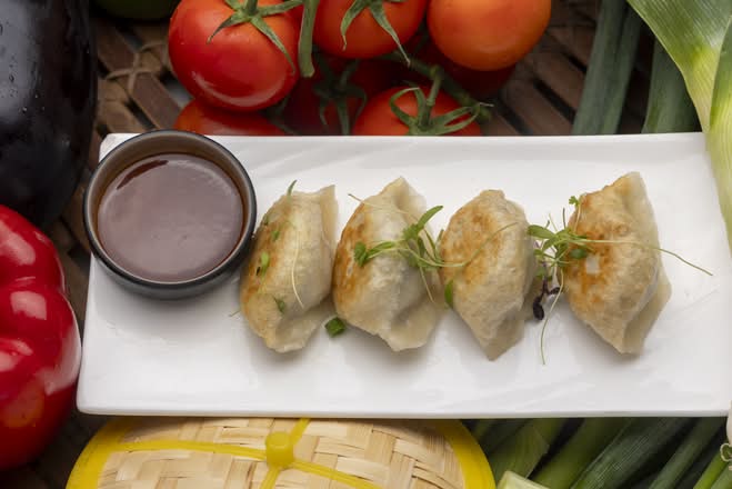 Pan Fried Pork and Garlic Chive Dumplings