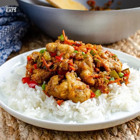 Salt & Pepper Spicy Chicken With Steamed Rice