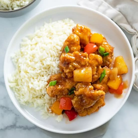 #31 Sweet & Sour Chicken With Steamed Rice