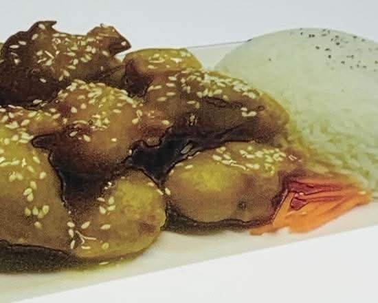 Lemon Chicken with Steamed Rice