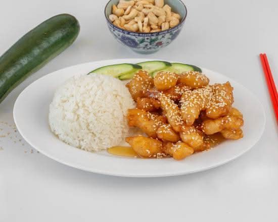 Honey Chicken with Steamed Rice
