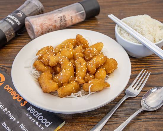 20.Honey Chicken with Steam Rice