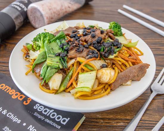 5.Black Bean Beef Noodle (no spicy)
