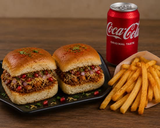 2 Dabeli + French Fries + Soft Drink Can Combo (NOG)