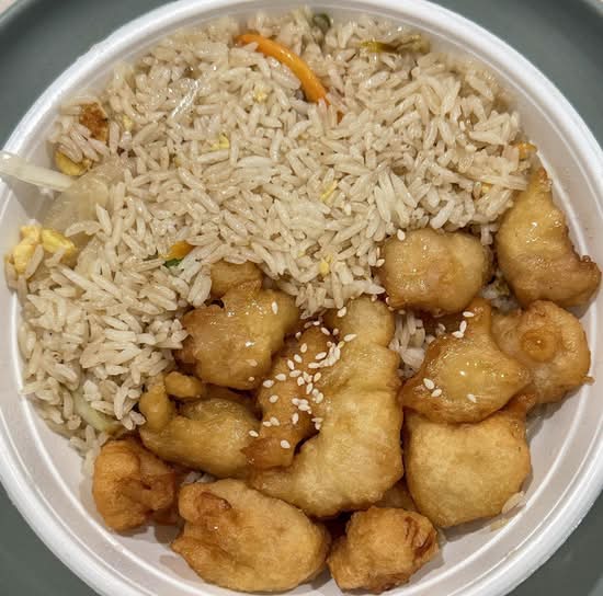 Special Fried Rice with Honey Chicken in Batter