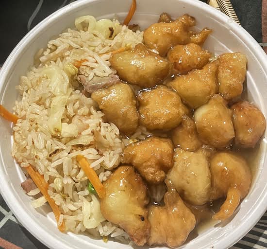 Special Fried Rice with Lemon Chicken in Batter