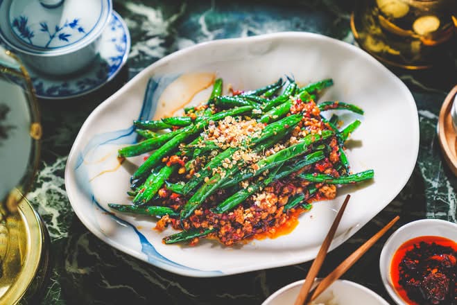 Stir Fried Green Beans with Ground Pork Shanghai Style