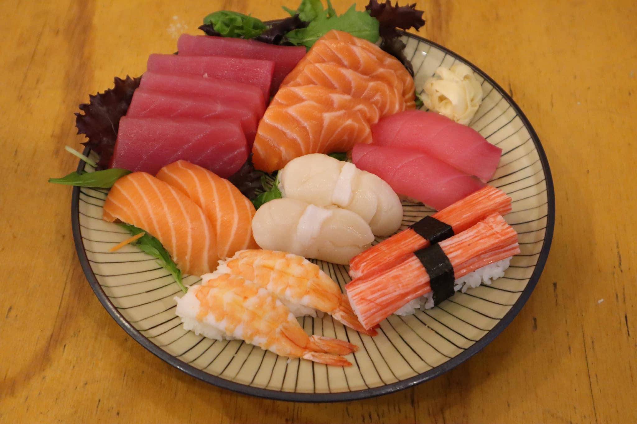 Sushi and sashimi combo