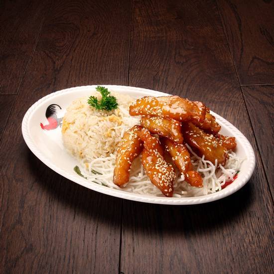 Honey Chicken with Fried Rice