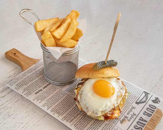 Sorganic Beef Burger and Chips