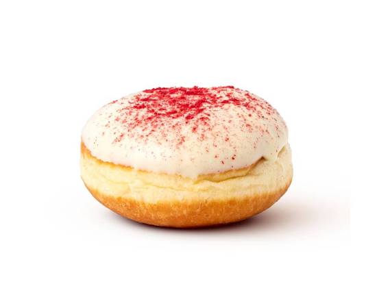 Single White Choc Raspberry Donut (Not Filled)