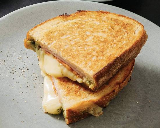 Ham, Cheese, Tomato and Pesto Toastie