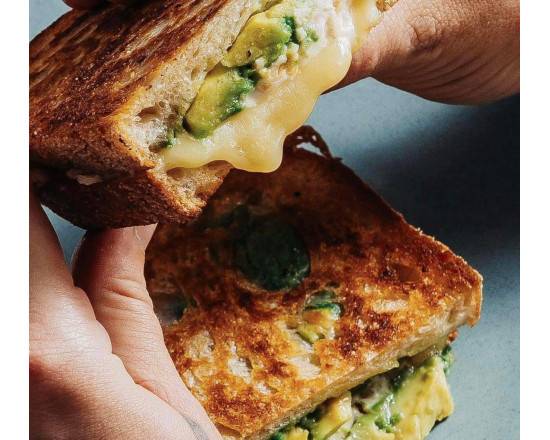 Poached Chicken, Avocado, Cheese and Mayo Toastie
