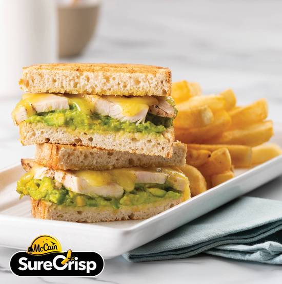 Chicken Cheese Avo Toastie w/ Chips