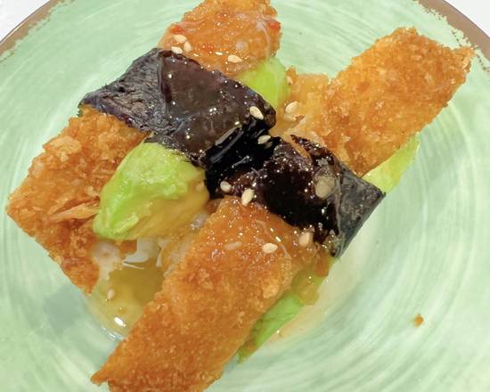 sweet chili chicken avocado nigiri