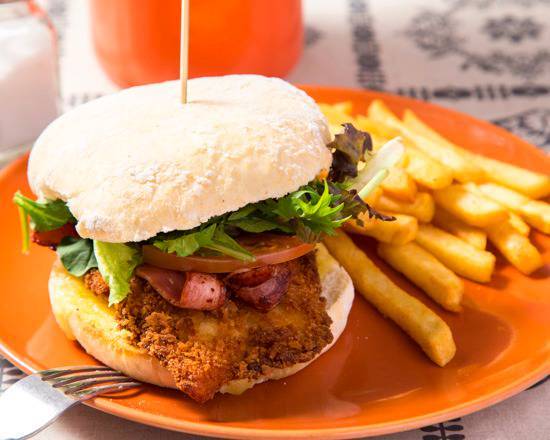 Chicken Fillet Burger and Chips