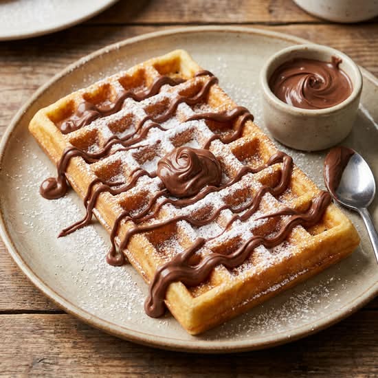 Belgian waffle with Nutella