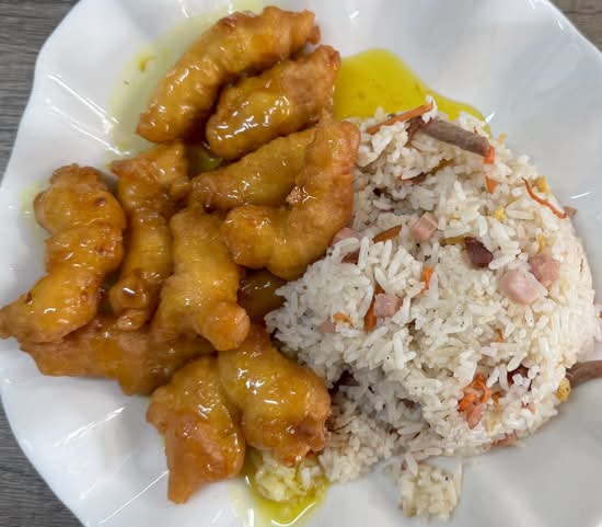Lemon Chicken with Fried Rice
