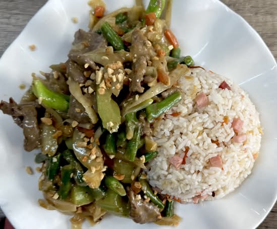 Satay Chicken Stir Fry with Fried Rice