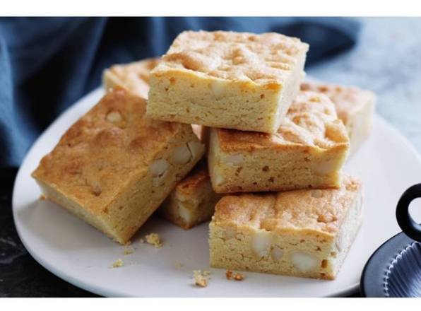 White choc macadima Brownie