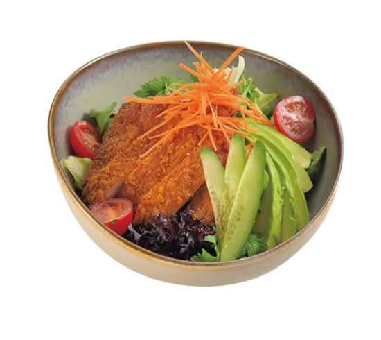 Katsu and Avocado Salad with Sesame Dressing