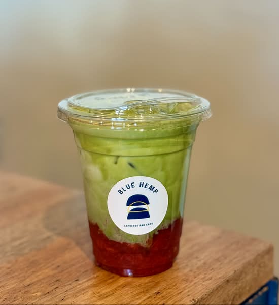 Iced Strawberry matcha latte