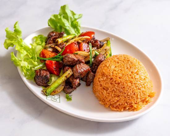 Pepper Steak with Tomato Rice