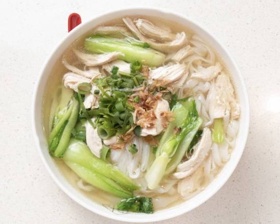 Sliced Chicken Rice Noodle Soup