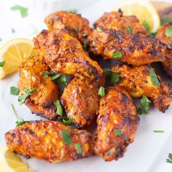 Six Pieces Roasted Tandoori Chicken Wings