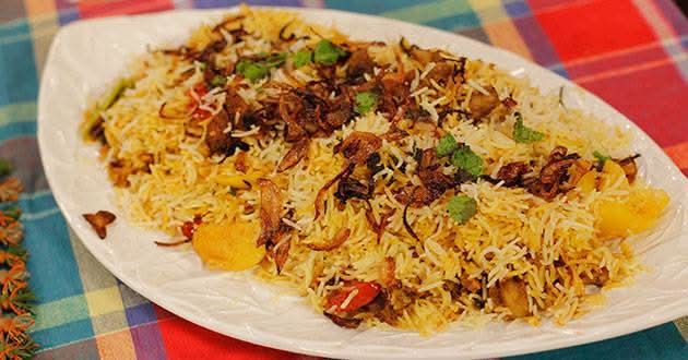 Goat Biryani with yoghurt