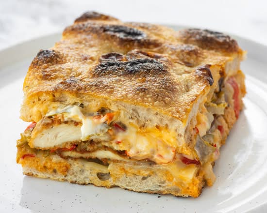 Chicken schnitzel panino