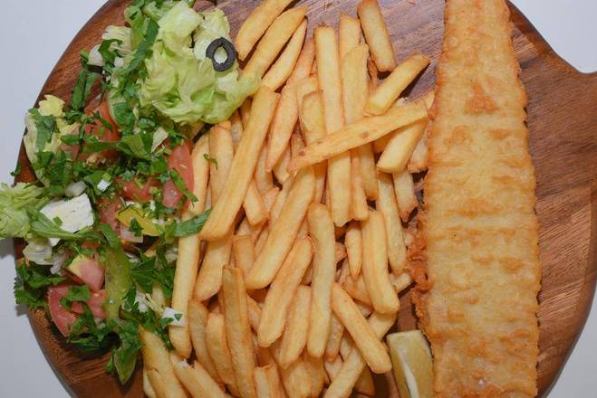 Fish Chips and Salad