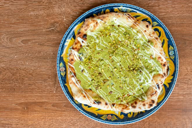 Pistachio White Chocolate Pizza