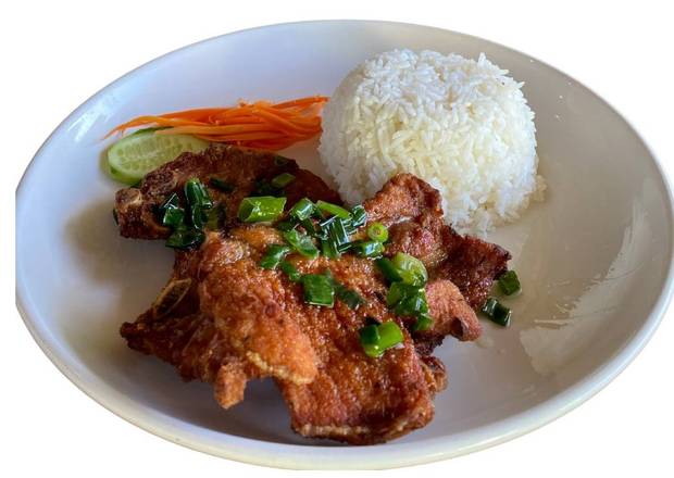 Two Pork Chops with Broken Rice