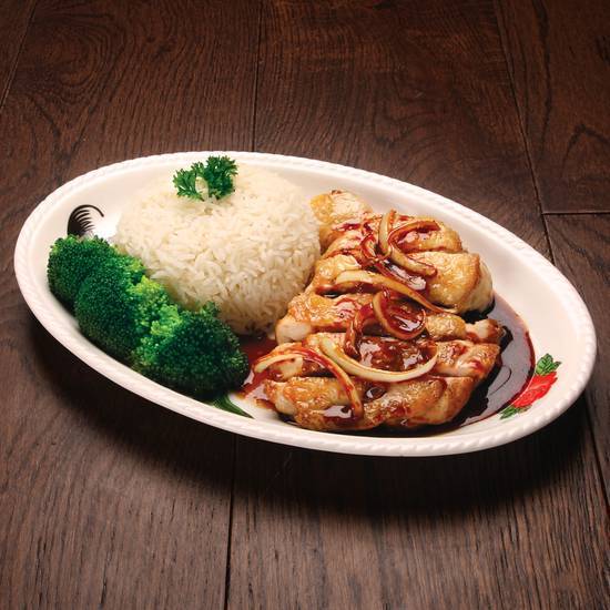 Pan Fried Chicken with Rice Teriyaki Sauce