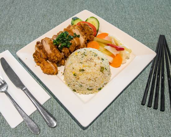 Crispy Vegan Roast Pork with Steamed Rice (VG) #87