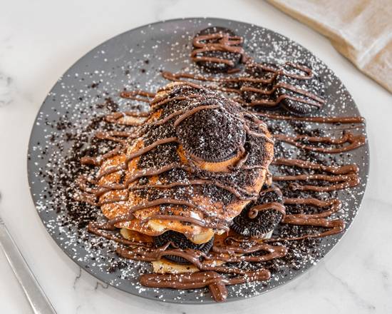 Pancakes with Oreo Cookies and Nutella