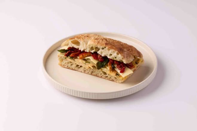 Grilled zucchini focaccia