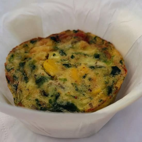 Sweet Corn, Zucchini & Cream Cheese Egg Muffin