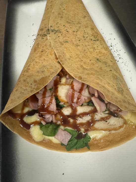 Cheesy Chicken Bacon Crepe