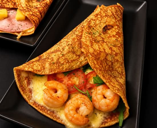 Cheesy Garlic Prawn Crepe (I)