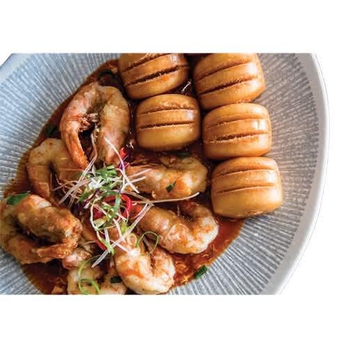 Tôm Singapore Và Bánh Bao