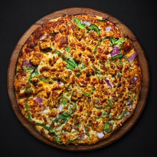 Butter chicken pizza