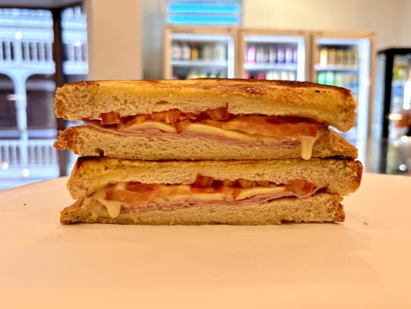 Ham, Cheese and Tomato Toasted Sandwich