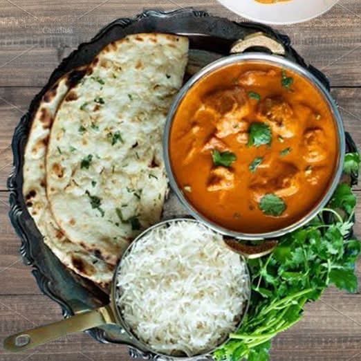 Butter Chicken + Rice + Naan.