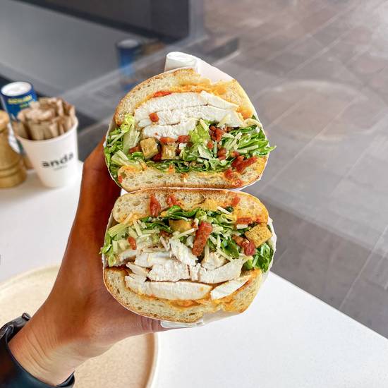 Spicy Chicken Caesar Sandwich .