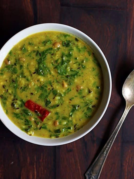 Tadka Daal with Fresh Spinach