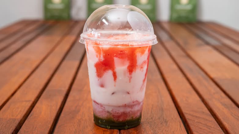 Iced Strawberry Matcha Latte