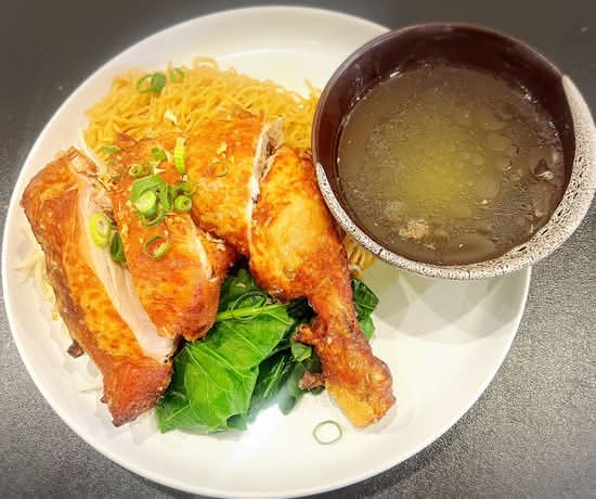 Crispy Fried Chicken with Dry Egg Noodle