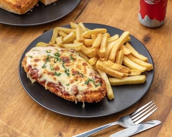 Chicken Parmigiana and Chips